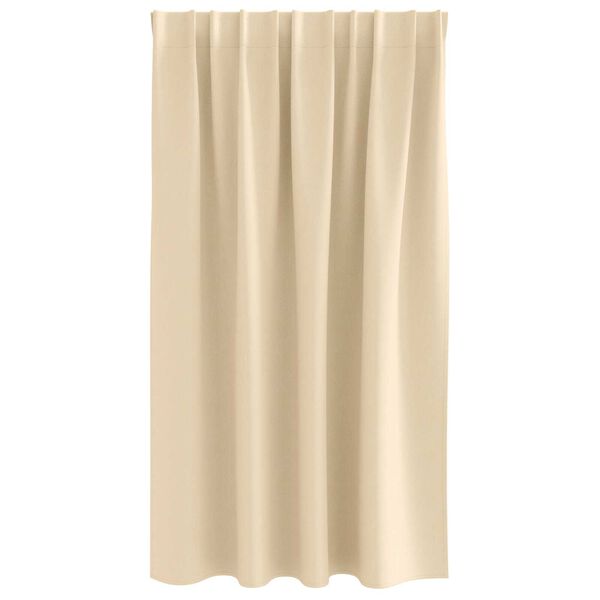 vidaXL Κουρτίνες με κουρτίνες 2 pcs Κρεμ 140 x 140 cm Πολυεστέρας