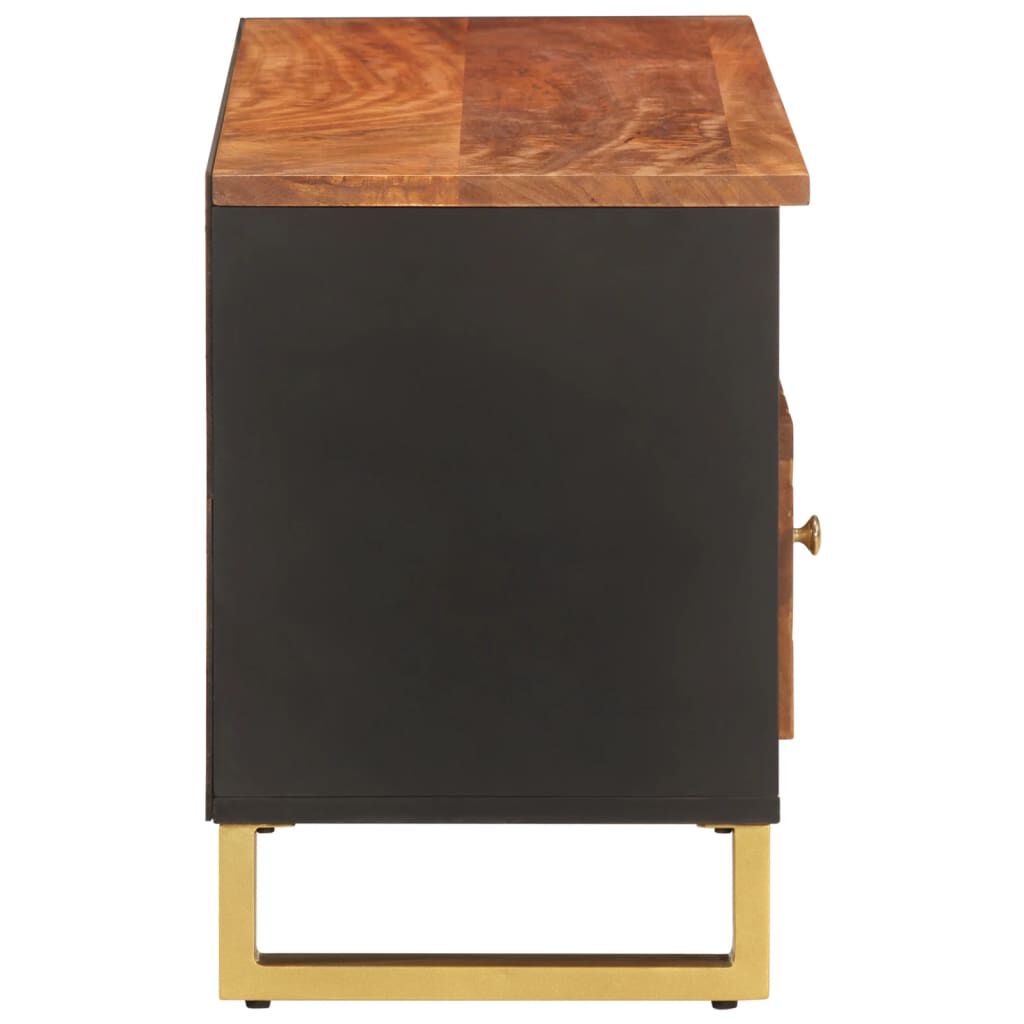 vidaXL Έπιπλο Τηλεόρασης Καφέ/Μαύρο 100x33,5x46 εκ. Μασίφ Ξύλο Μάνγκο