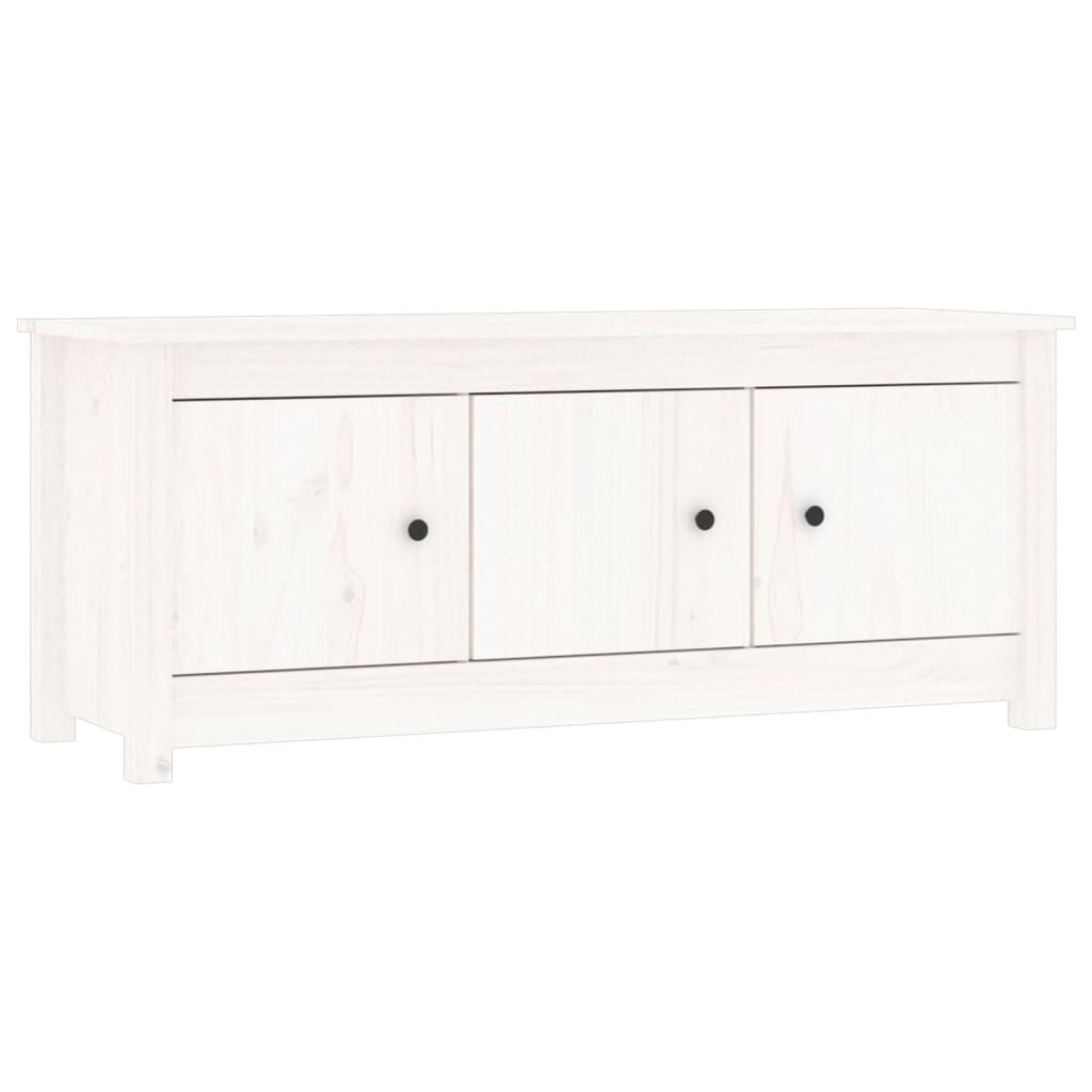 vidaXL Παπουτσοθήκη Λευκή 110 x 38 x 45,5 εκ. από Μασίφ Ξύλο Πεύκου