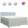 vidaXL Κρεβάτι Boxspring με Στρώμα Ανοιχτό Γκρι 200x200 εκ. Βελούδινο