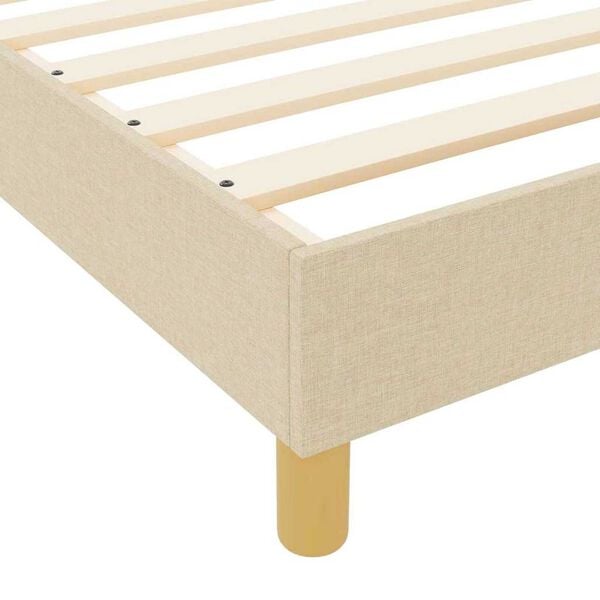 vidaXL Σκελετός Κρεβατιού με κεφαλάρι Κρεμ 120 x 190 cm ύφασμα