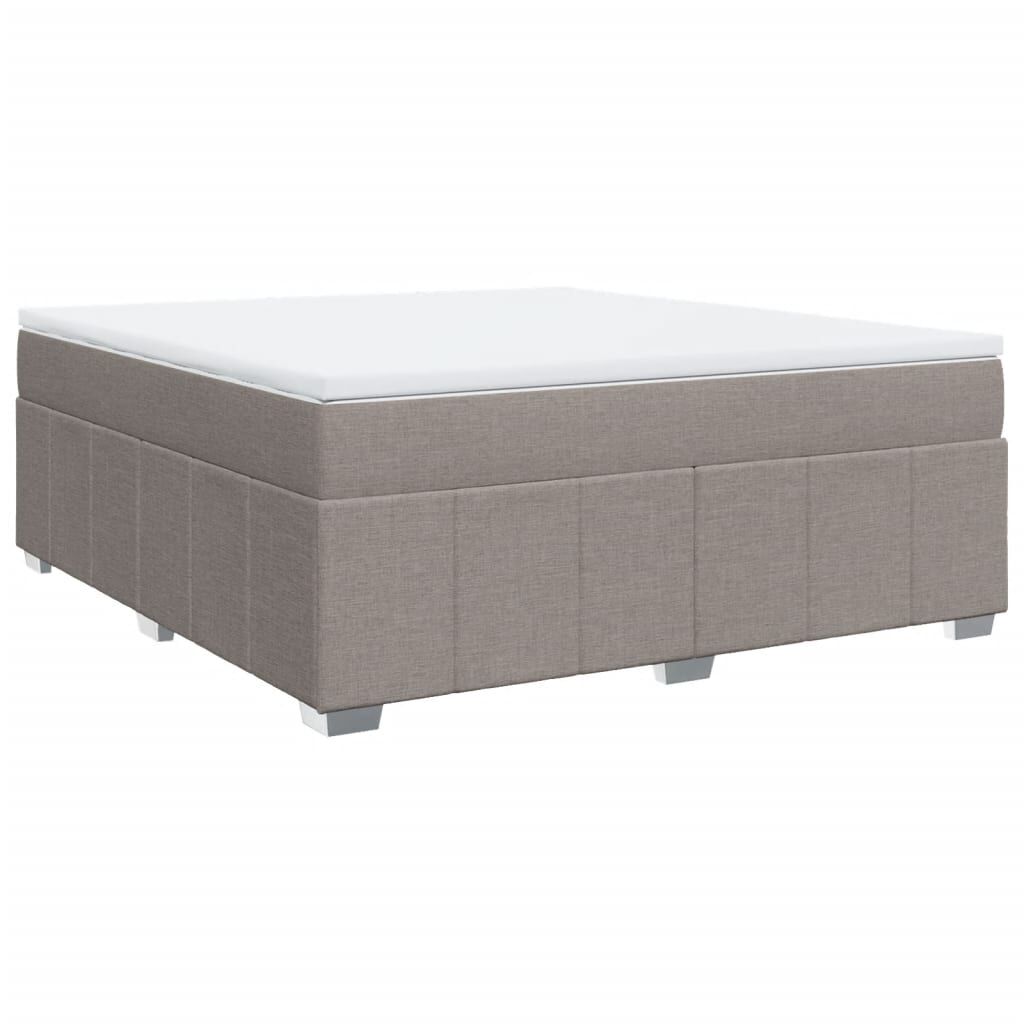 vidaXL Κρεβάτι Boxspring με Στρώμα Taupe 180x200 εκ. Υφασμάτινο