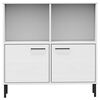vidaXL Βιβλιοθήκη OSLO Λευκή 90x35x90,5 εκ. Μασίφ Ξύλο με Μετ. Πόδια