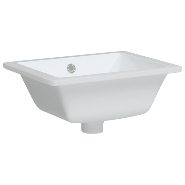 vidaXL Νιπτήρας Μπάνιου Ορθογώνιος Λευκός 39x30x18,5 εκ. Κεραμικός