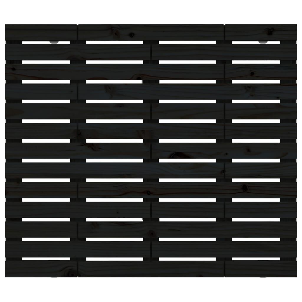 vidaXL Κεφαλάρι Τοίχου Μαύρο 96x3x91,5 εκ. από Μασίφ Ξύλο Πεύκου