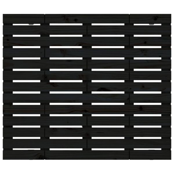 vidaXL Κεφαλάρι Τοίχου Μαύρο 96x3x91,5 εκ. από Μασίφ Ξύλο Πεύκου