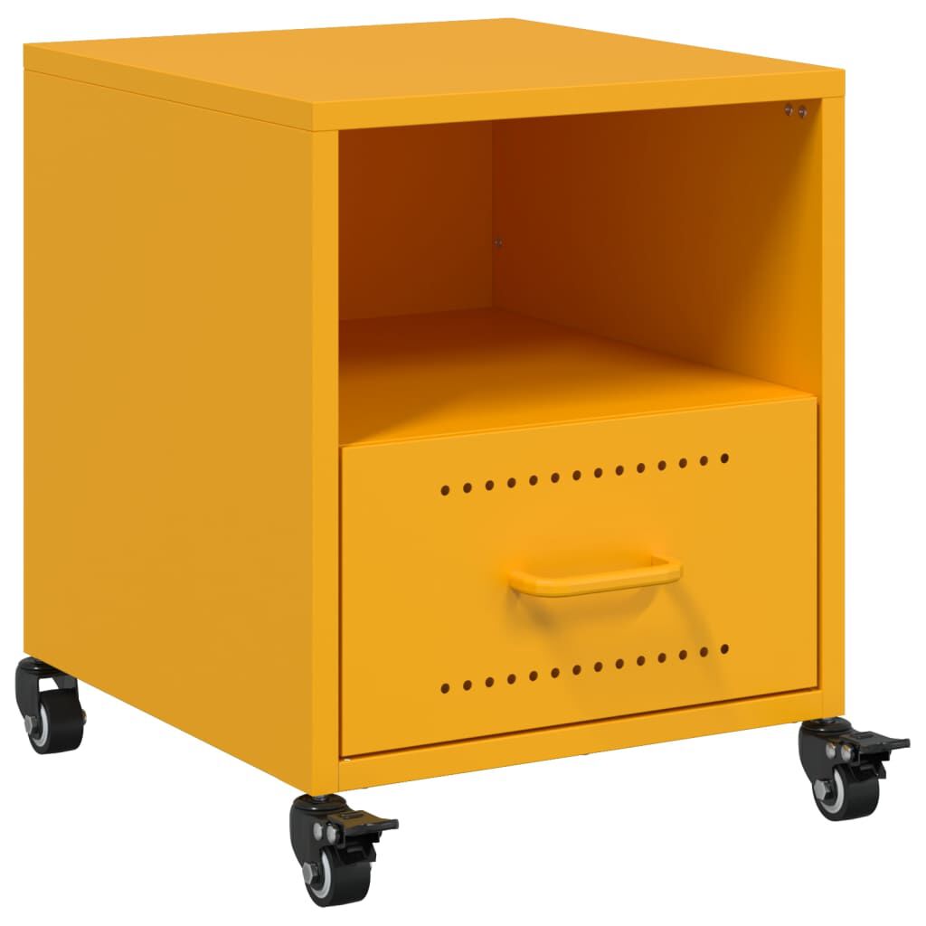 vidaXL Κομοδίνο Μουσταρδί 36x39x43,5 εκ. από Χάλυβα