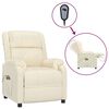 vidaXL Πολυθρόνα Μασάζ Ηλεκτρική Κρεμ από Συνθετικό Δέρμα
