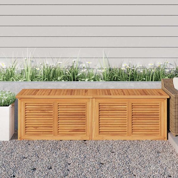 vidaXL Μπαούλο Αποθήκευσης Κήπου με Τσάντα 175x50x55εκ Μασίφ Ξύλο Teak