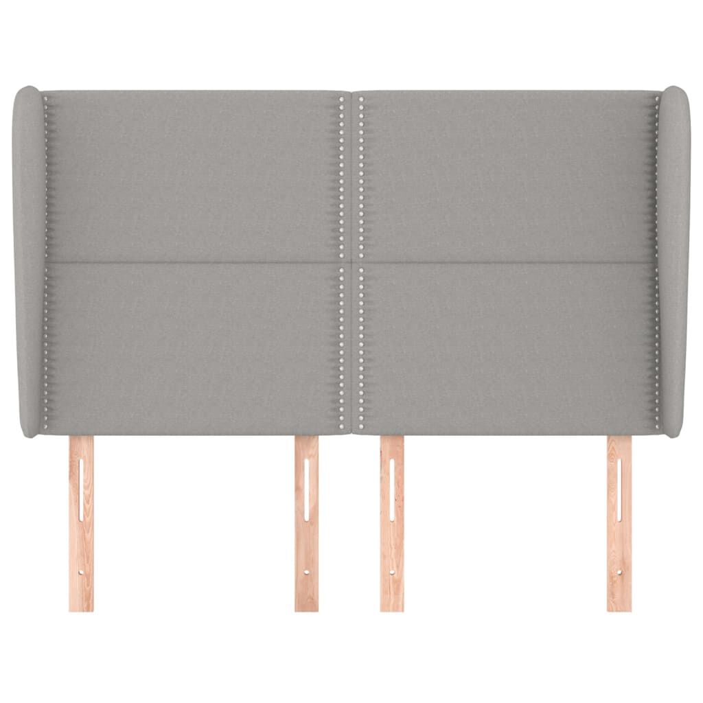 vidaXL Κεφαλάρι με Πτερύγια Ανοιχτό Γκρι 147x23x118/128 εκ. Υφασμάτινο