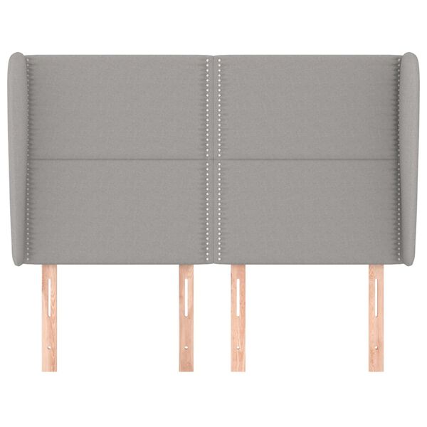 vidaXL Κεφαλάρι με Πτερύγια Ανοιχτό Γκρι 147x23x118/128 εκ. Υφασμάτινο