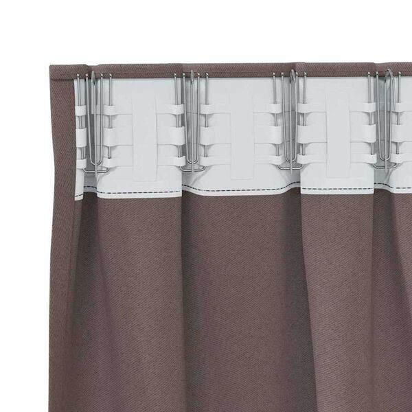 vidaXL Κουρτίνες 2 pcs Σκούρο καφέ Σκούρο καφέ Πολυεστέρας