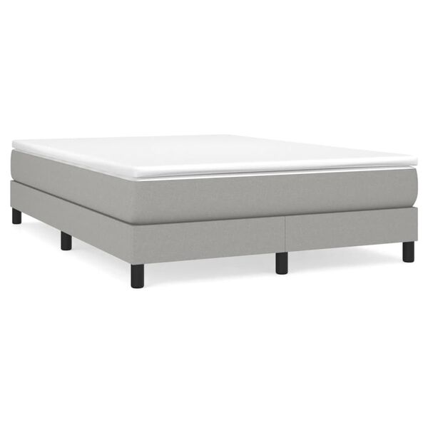 vidaXL Κρεβάτι Boxspring με Στρώμα Ανοιχτό Γκρι 140x190 εκ. Υφασμάτινο