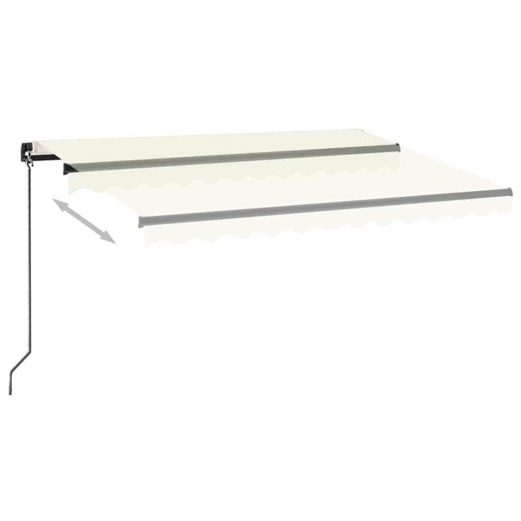 vidaXL Τέντα Συρόμενη Χειροκίνητη με LED Κρεμ 350 x 250 εκ.