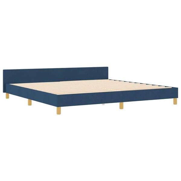 vidaXL Σκελετός Κρεβατιού με κεφαλάρι Μπλε 200 x 200 cm ύφασμα
