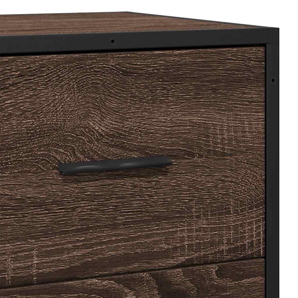 vidaXL Sideboard καφέ δρυς 68x35x76 cm Κατασκευασμένο ξύλο και μέταλλο
