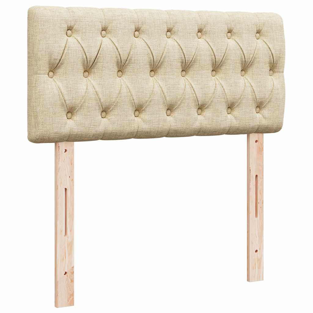 vidaXL Κρεβάτι Boxspring με Στρώμα Κρεμ 80 x 200 εκ. Υφασμάτινο