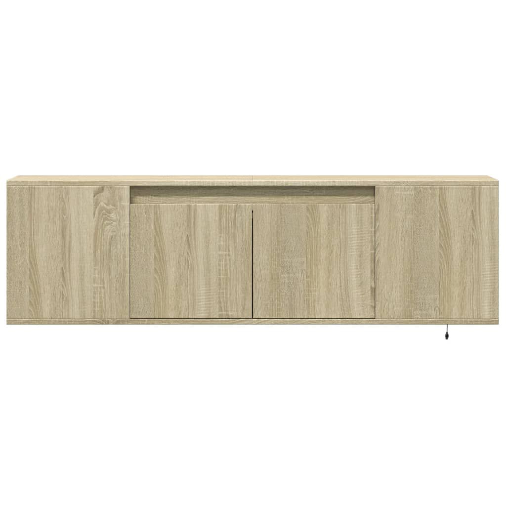 vidaXL Έπιπλο Τοίχου Τηλεόρασης με LED Sonoma Δρυς 135x31x39,5 εκ.