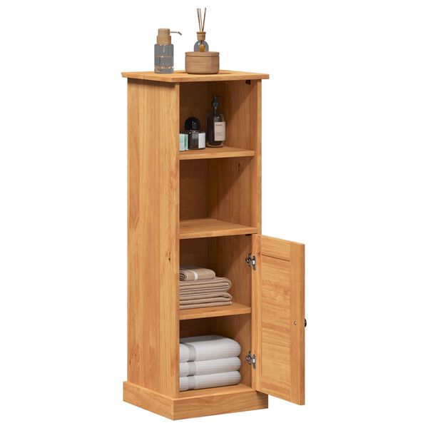 vidaXL Ντουλάπι Μπάνιου καφέ μελί 37 x 34 x 110 εκ Μασίφ ξύλο πεύκου