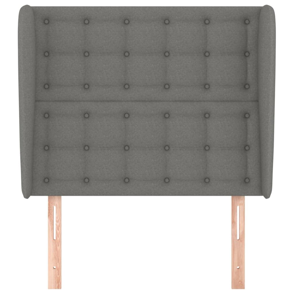 vidaXL Κεφαλάρι με Πτερύγια Σκούρο Γκρι 83x23x118/128 εκ. Υφασμάτινο