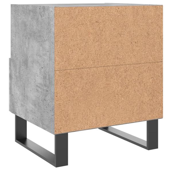 vidaXL Κομοδίνα 2 τεμ. Γκρι Σκυροδεμ. 40 x 35 x 47,5 εκ. Επεξεργ. Ξύλο