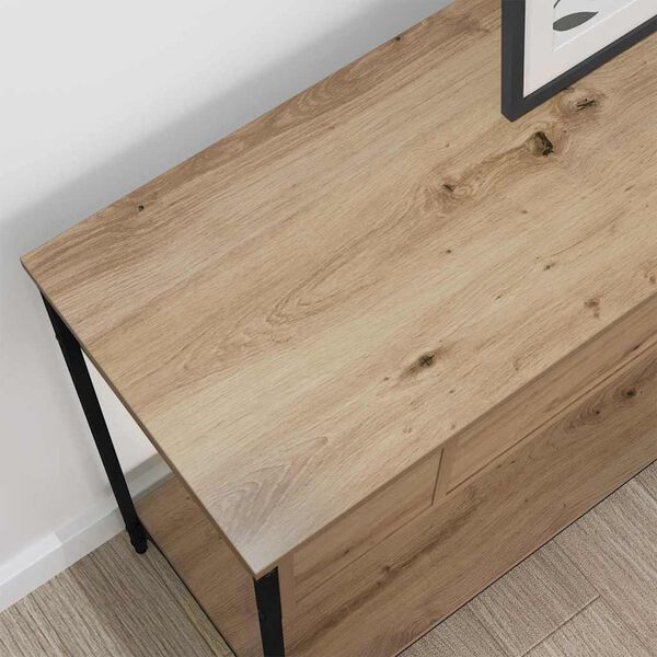 vidaXL &Tau;&rho;&alpha;&pi;έ&zeta;&iota; &kappa;&omicron;&nu;&sigma;ό&lambda;&alpha;&sigmaf; &mu;&epsilon; &rho;ά&phi;&iota; Artisan Oak 100 x 34,5 x 75 &epsilon;&kappa;.