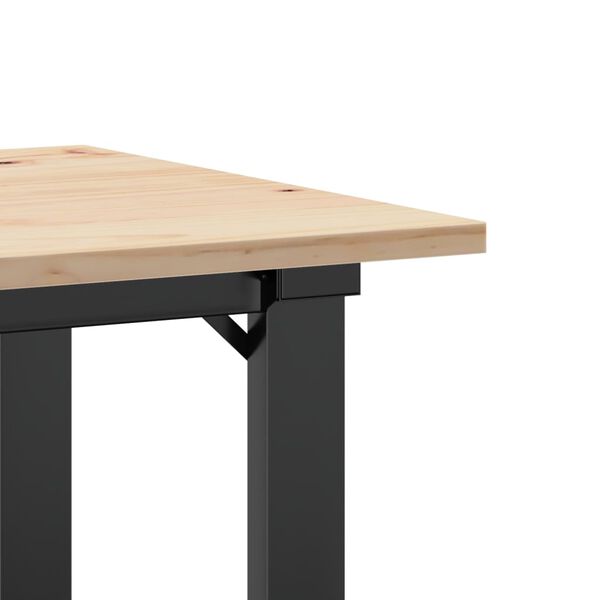 vidaXL Τραπέζι Τραπεζαρίας Πλαίσιο Ο50x50x75εκ Μασίφ Πεύκο/Ατσάλι