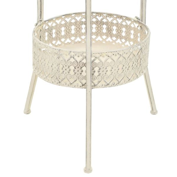 vidaXL Τραπέζι Bistro Vintage Στρογγυλό Λευκό 40 x 70 εκ. Μεταλλικό