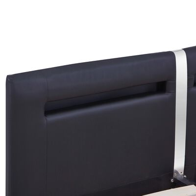 vidaXL Πλαίσιο Κρεβατιού με LED Μαύρο 160x200 εκ. από Συνθετικό Δέρμα