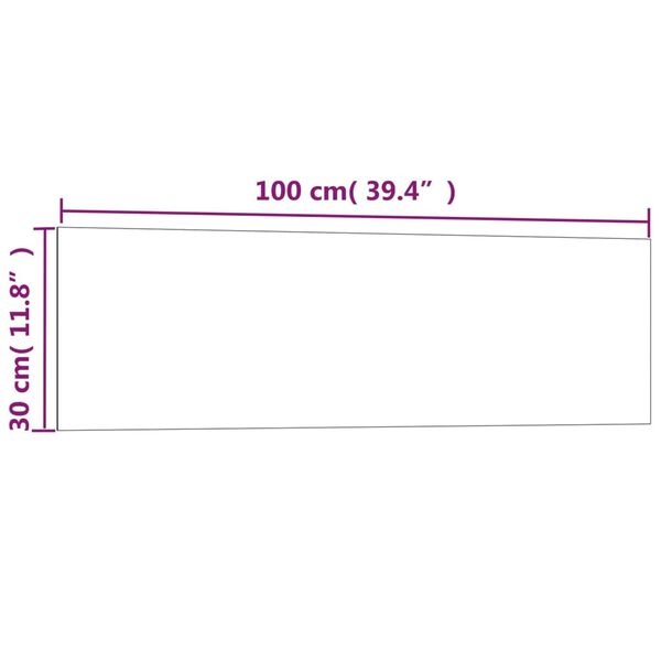 vidaXL Πίνακας Επιτοίχιος Μαγνητικός Λευκός 100 x 30 εκ. Ψημένο Γυαλί