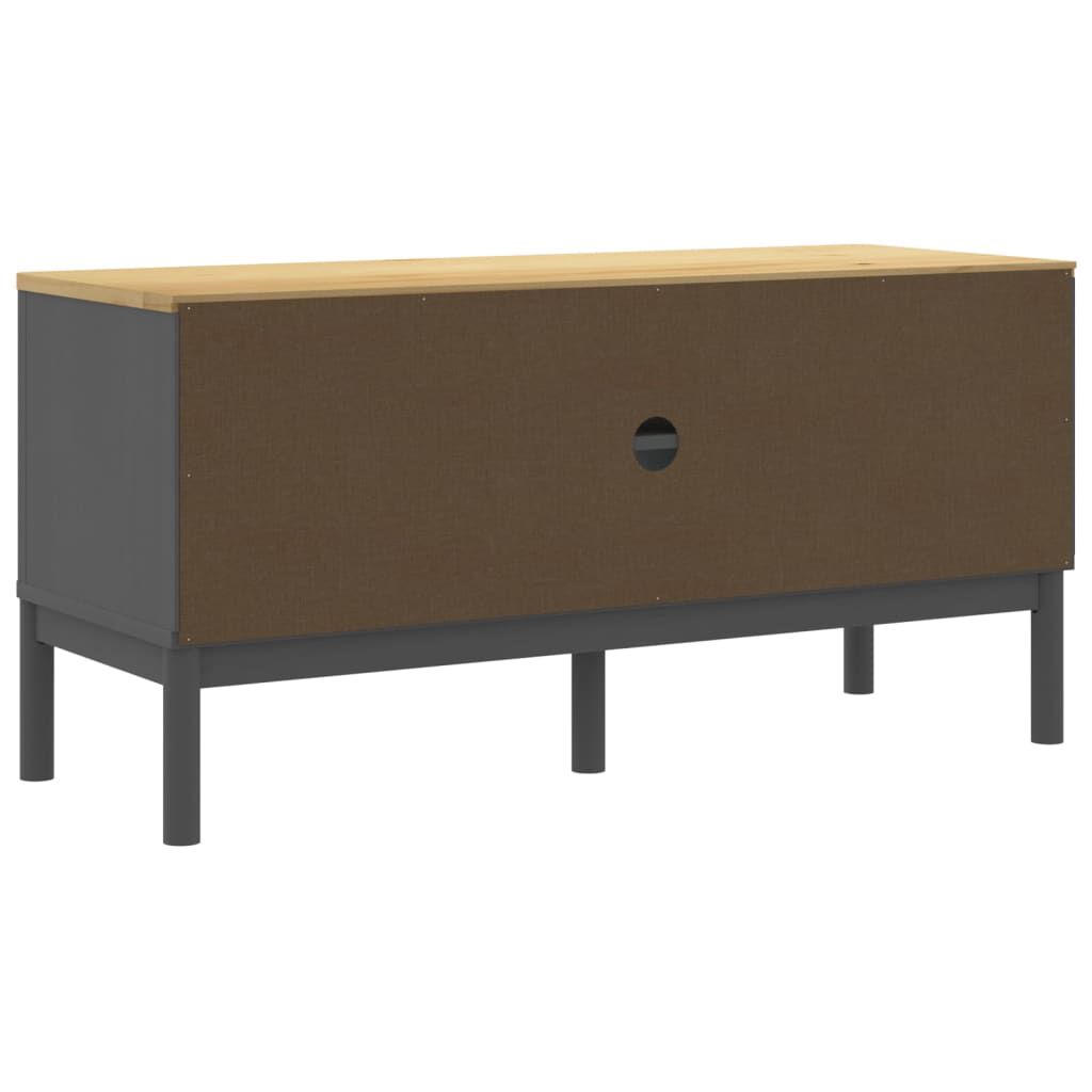 vidaXL Έπιπλο Τηλεόρασης FLORO Γκρι 114x43x55 εκ. Μασίφ Ξύλο Πεύκου