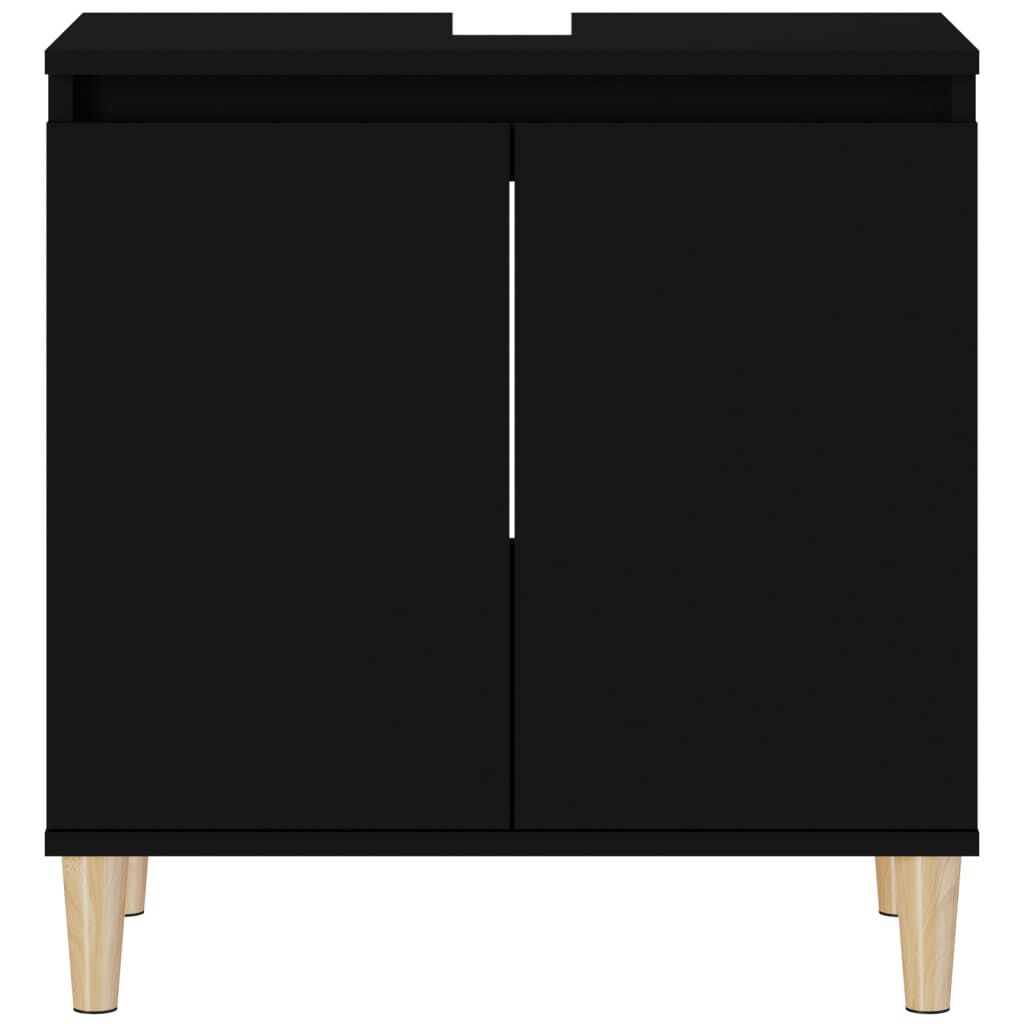 vidaXL Ντουλάπι Νιπτήρα Μαύρο 58x33x60 εκ. Επεξεργασμένο Ξύλο