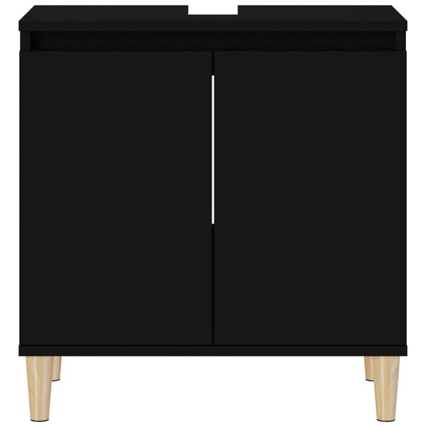 vidaXL Ντουλάπι Νιπτήρα Μαύρο 58x33x60 εκ. Επεξεργασμένο Ξύλο