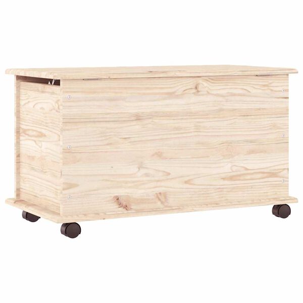 vidaXL Μπαούλο με Ρόδες ALTA 73x39,5x43 εκ. από Μασίφ Ξύλο Πεύκου