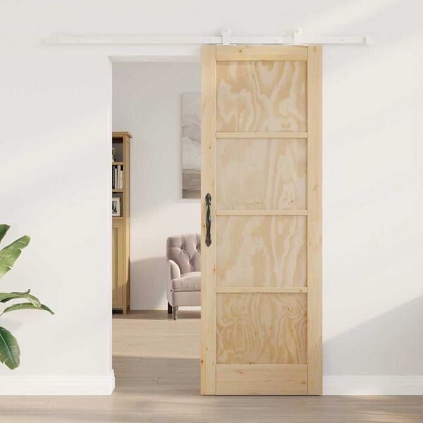 vidaXL Σετ Συρόμενης Πόρτας ORKDAL Φυσικό και λευκό 73.5 x 211 εκ