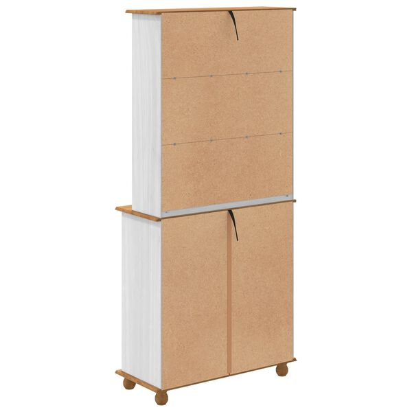vidaXL Μπουφές “ASKIM” Λευκός 91x40x199.5 cm Μασίφ Ξύλο Πεύκου