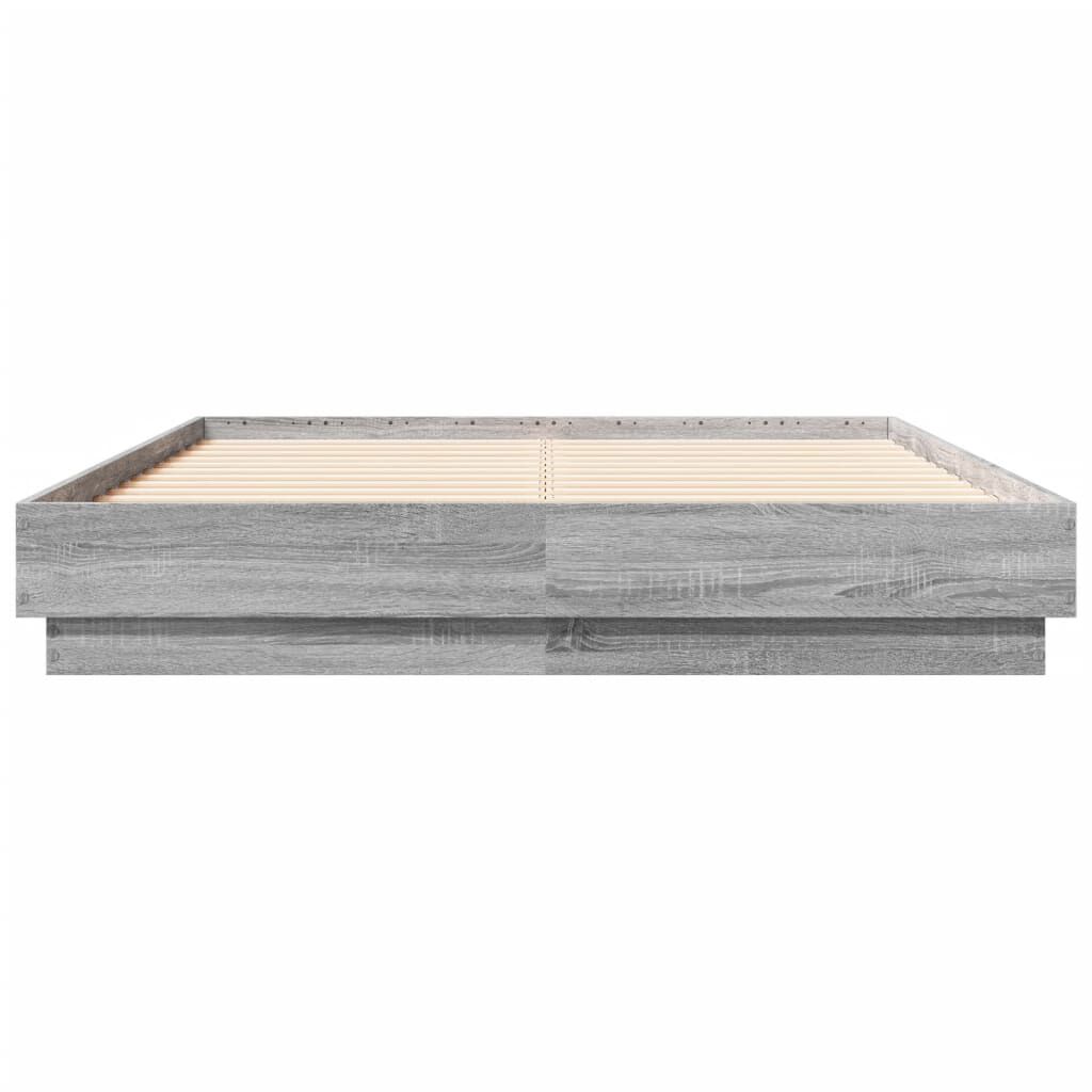 vidaXL Πλαίσιο Κρεβατιού Γκρι Sonoma 135x190 εκ. Επεξεργασμένο Ξύλο