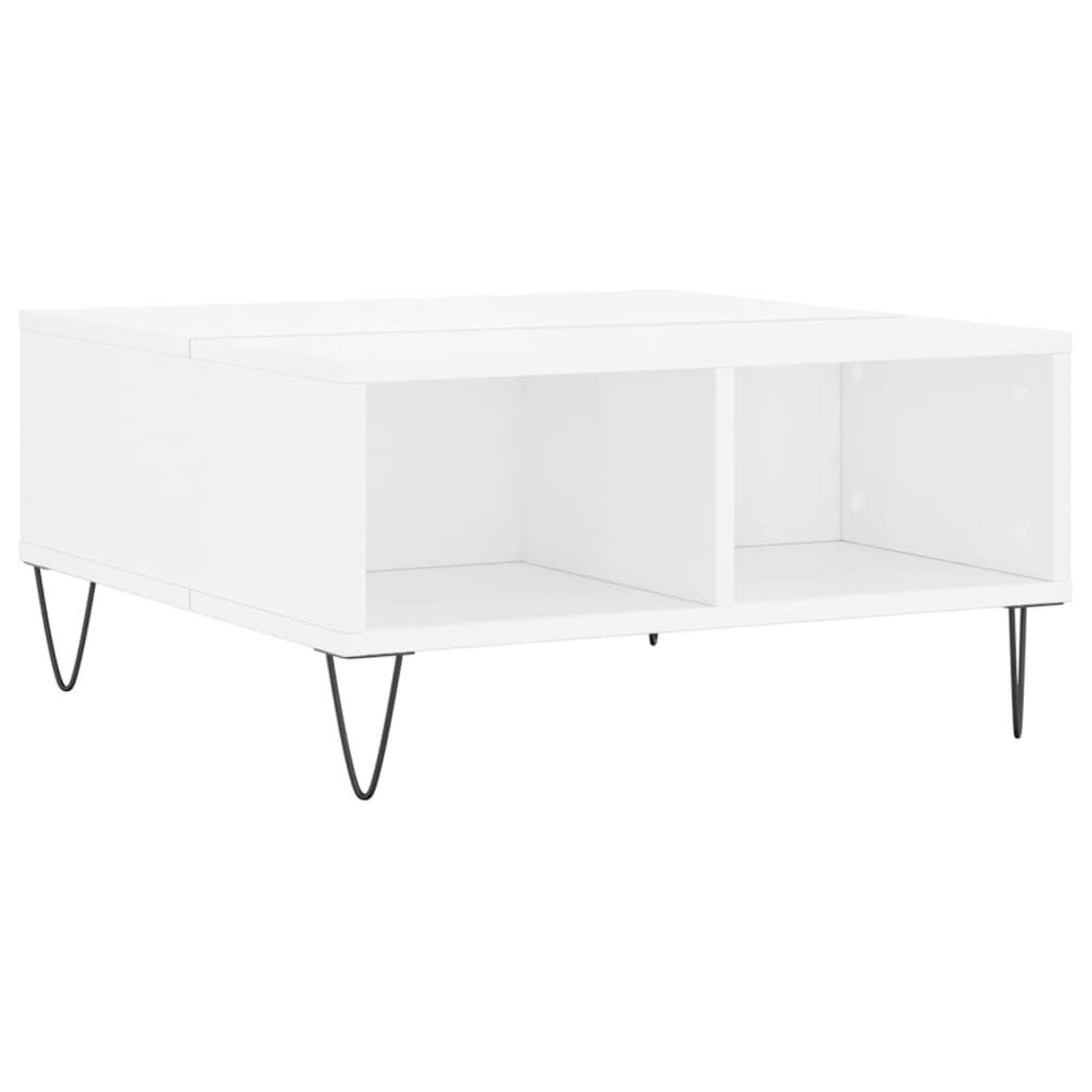 vidaXL Τραπεζάκι Σαλονιού Γυαλ. Λευκό 60x60x30 εκ. Επεξεργασμένο Ξύλο