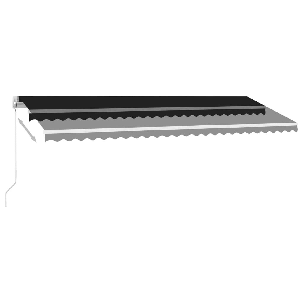 vidaXL Τέντα Συρόμενη Χειροκίνητη με LED Ανθρακί 500x350 εκ.