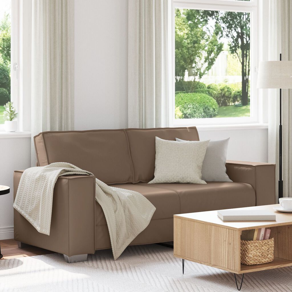vidaXL Καναπές Loveseat Καπουτσίνο 140 εκ Συνθετικό Δέρμα