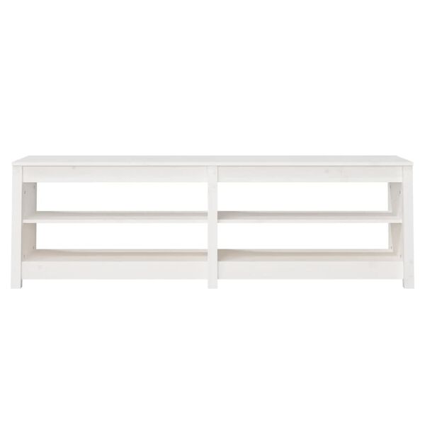 vidaXL Παπουτσοθήκη Λευκή 160 x 36,5 x 50 εκ. από Μασίφ Ξύλο Πεύκου