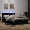 vidaXL &Kappa;&rho;&epsilon;&beta;ά&tau;&iota; Boxspring &mu;&epsilon; &Sigma;&tau;&rho;ώ&mu;&alpha; & LED &Mu;&alpha;ύ&rho;&omicron; 140x220 cm &Beta;&epsilon;&lambda;&omicron;ύ&delta;&iota;&nu;&omicron;