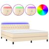 vidaXL &Kappa;&rho;&epsilon;&beta;ά&tau;&iota; Boxspring &mu;&epsilon; &Sigma;&tau;&rho;ώ&mu;&alpha; & LED &Kappa;&rho;&epsilon;&mu; 160x200 &epsilon;&kappa;. &Upsilon;&phi;&alpha;&sigma;&mu;ά&tau;&iota;&nu;&omicron;