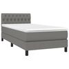 vidaXL Κρεβάτι Boxspring με Στρώμα Σκούρο Γκρι 90x200 εκ. Υφασμάτινο