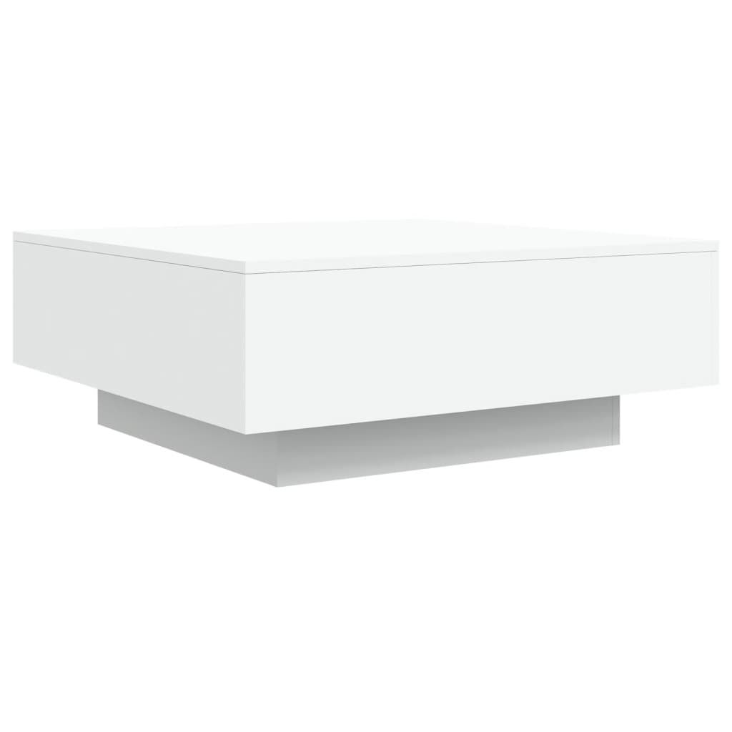 vidaXL Τραπεζάκι Σαλονιού με Φώτα LED Λευκό 80 x 80 x 31 εκ.
