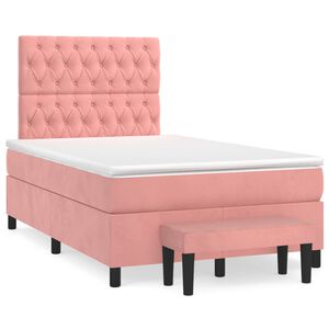 vidaXL &Kappa;&rho;&epsilon;&beta;ά&tau;&iota; Boxspring &mu;&epsilon; &Sigma;&tau;&rho;ώ&mu;&alpha; &Rho;&omicron;&zeta; 120x200 &epsilon;&kappa;. &Beta;&epsilon;&lambda;&omicron;ύ&delta;&iota;&nu;&omicron;