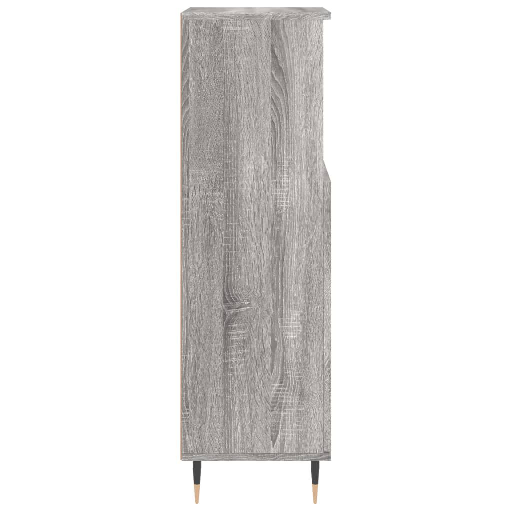 vidaXL Ντουλάπι Μπάνιου Γκρι Sonoma 30x30x100 εκ. Επεξεργασμένο Ξύλο