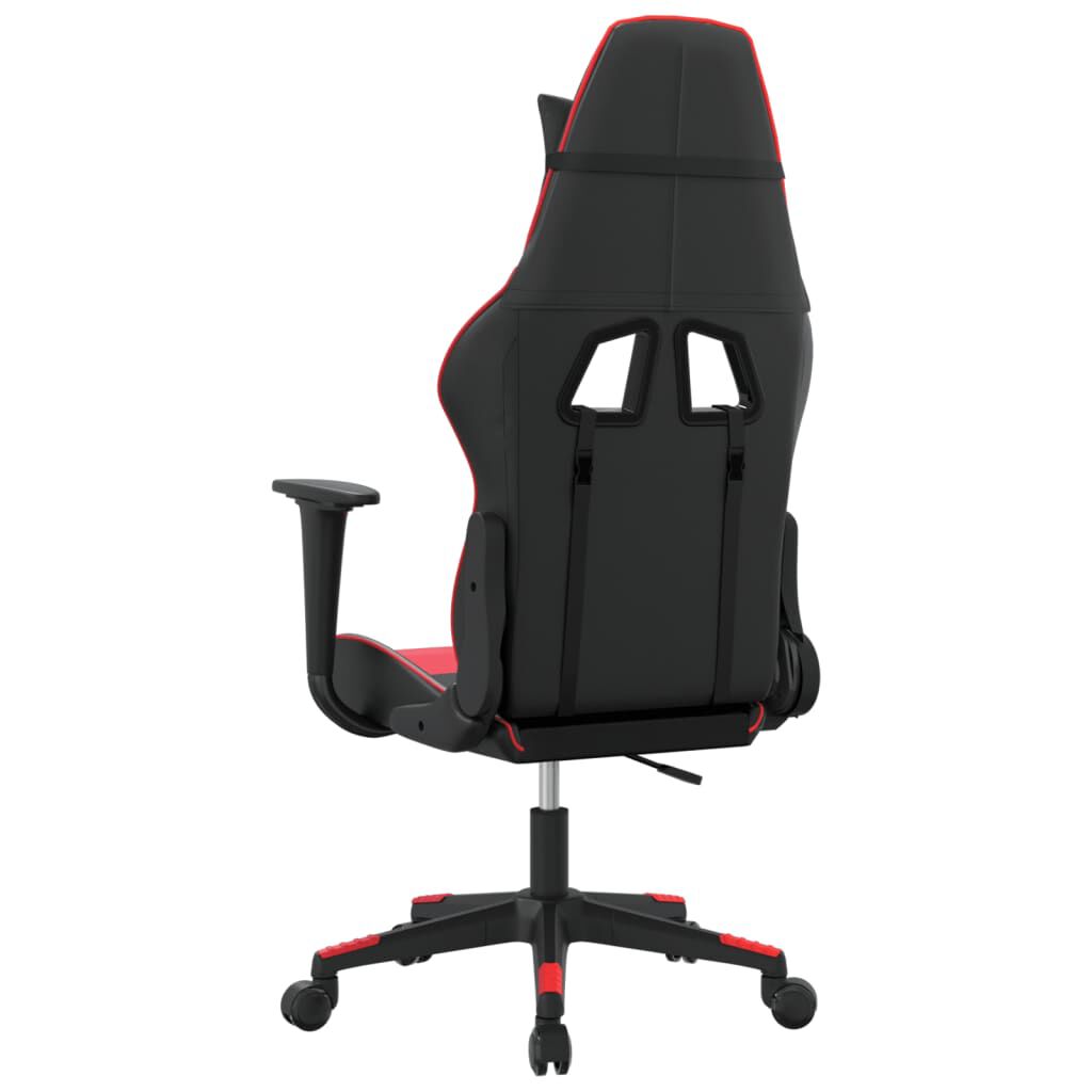 vidaXL Καρέκλα Gaming Μασάζ Μαύρο/Κόκκινο από Συνθετικό Δέρμα