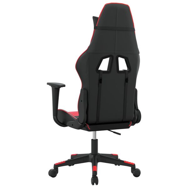 vidaXL Καρέκλα Gaming Μασάζ Μαύρο/Κόκκινο από Συνθετικό Δέρμα