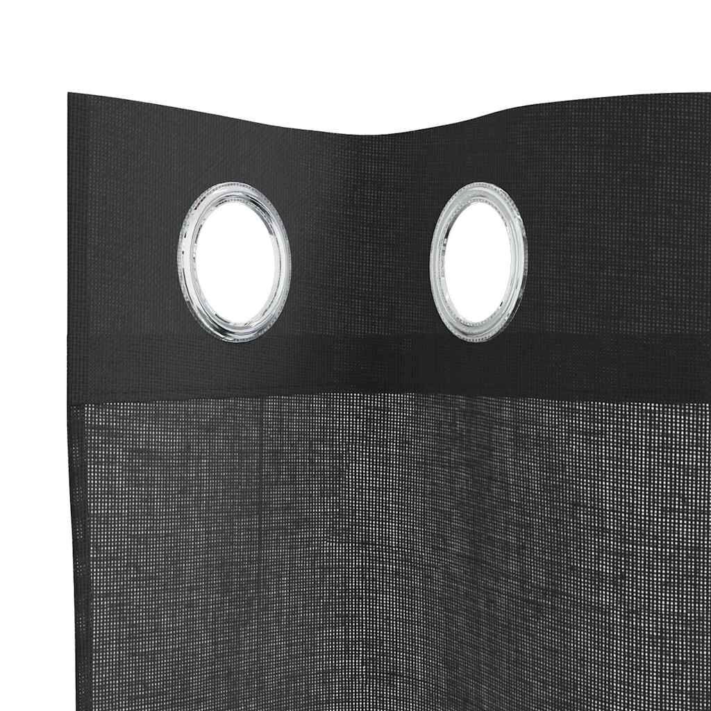 vidaXL Κουρτίνες Voile με ροδέλες 2 τεμάχια Μαύρο 140x300 εκ.